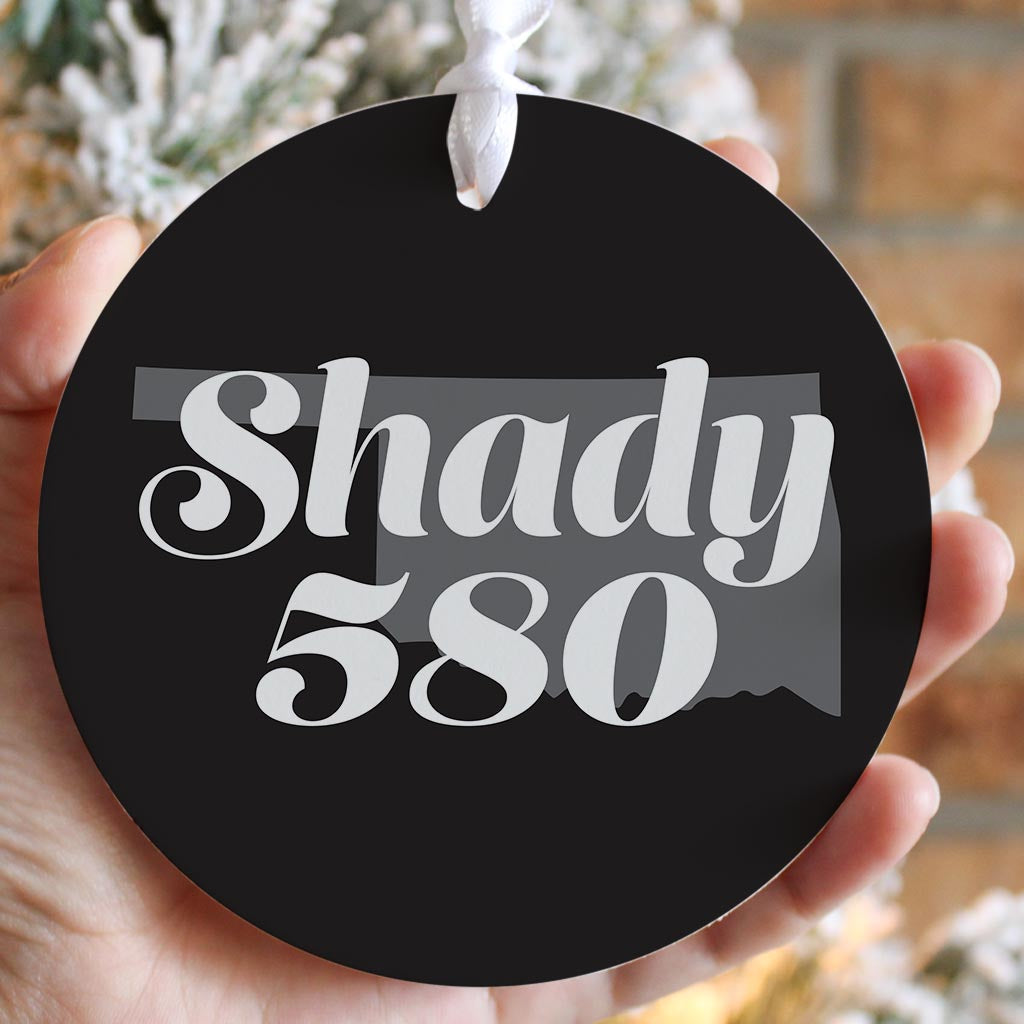 Minimalistic B&W Ardmore Ok Shady 580 Black | Wood Ornament | Eaches | Min 6