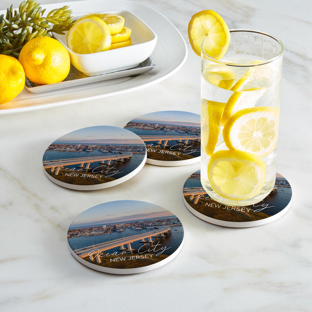 9Th Street Bridge Round Coaster | Absorbent Coasters | Set of 4 | Min 2