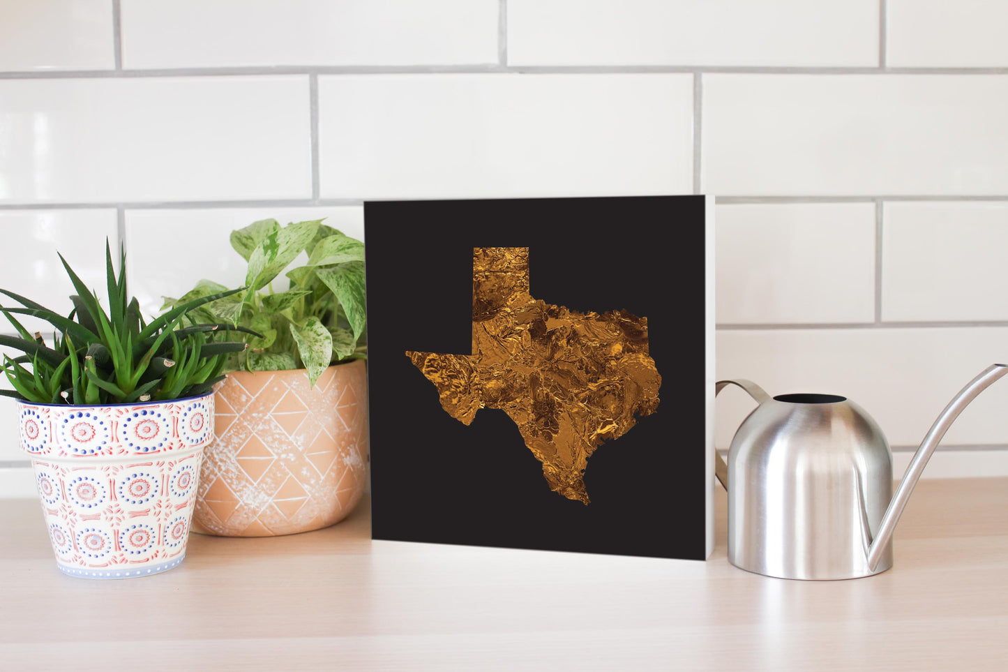 Texas State Shape Copper | Wood Block | Eaches | Min 2