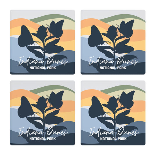 Indiana Dunes Milkweed Butterflies | Absorbent Coasters | Set of 4 | Min 2