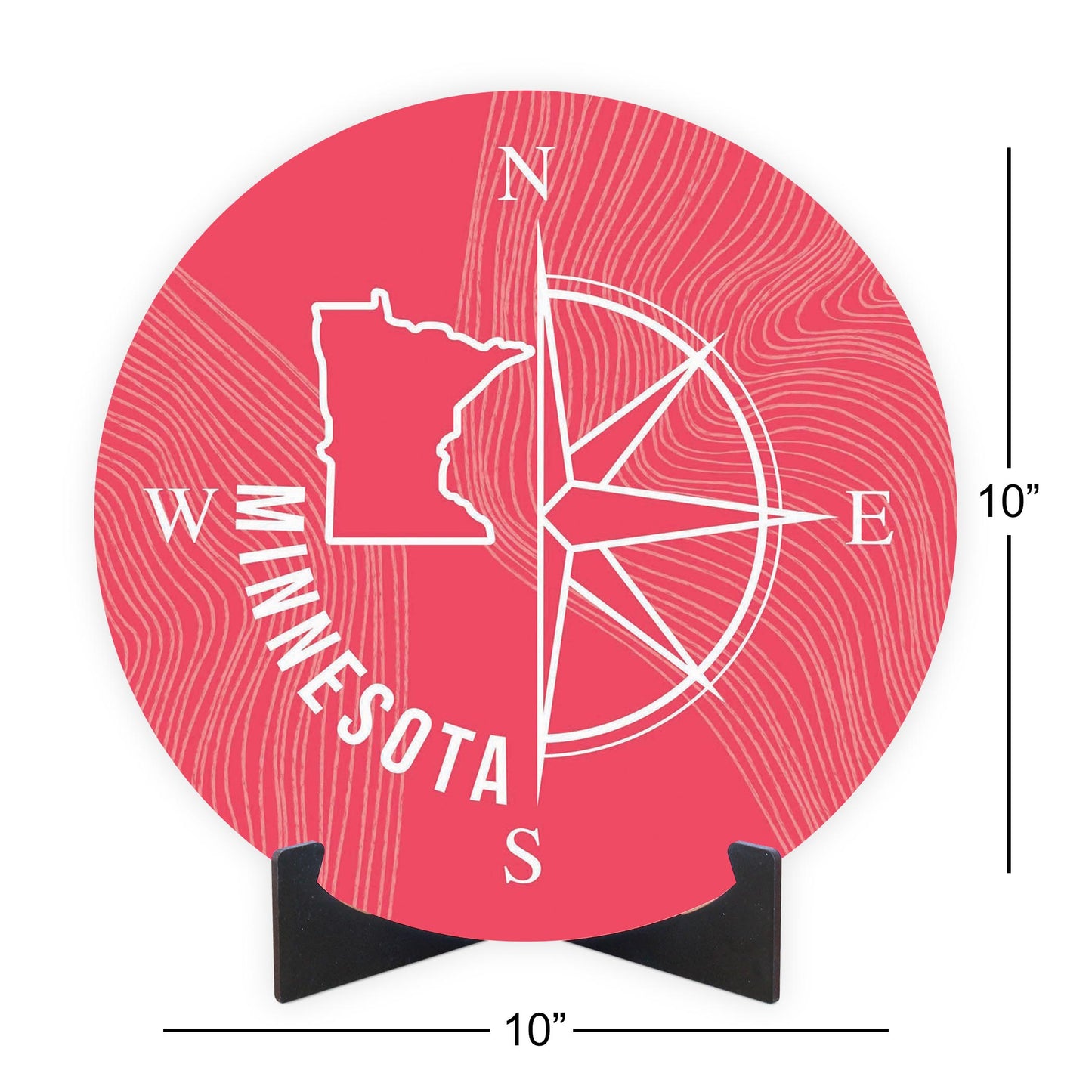 Boho Color Compass State On Pink Minnesota | Wood Sign | Eaches | Min 1