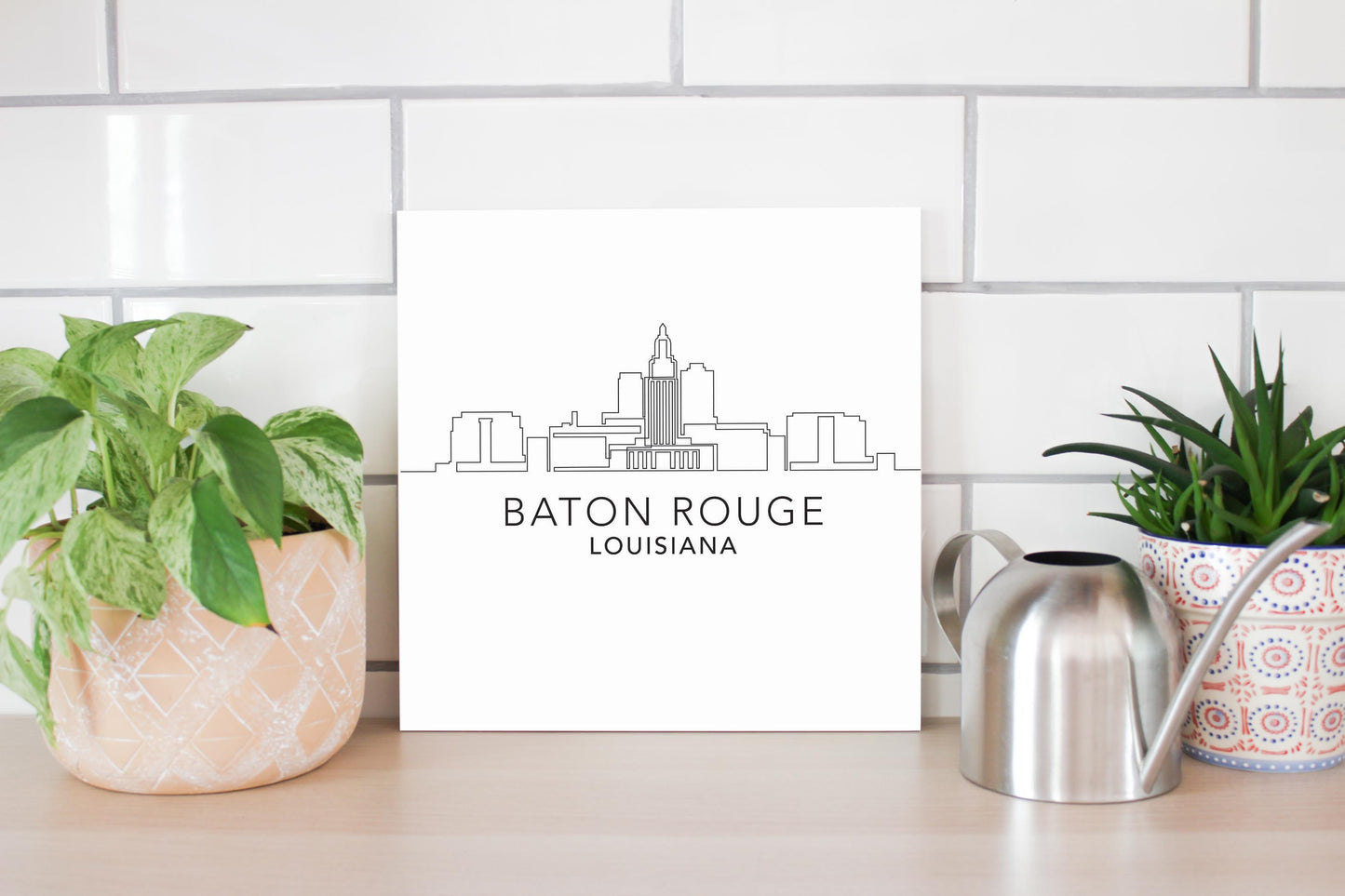 Minimalistic Baton Rouge Skyline | Wood Sign | Eaches | Min 2