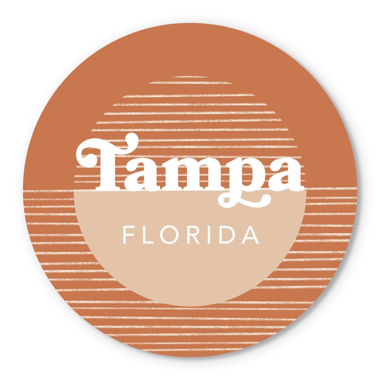 Vintage Groove Half Circle Lines Florida Tampa | Wood Sign | Eaches | Min 1