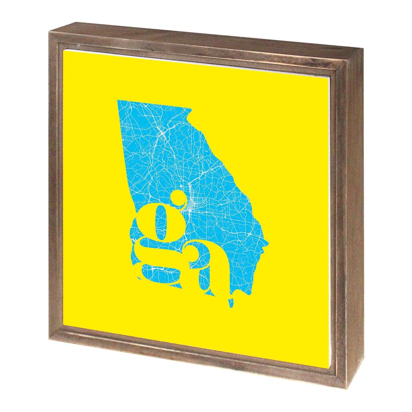 Bright Modern Abbreviated State Yellow Georgia | Wood Sign | Eaches | Min 1