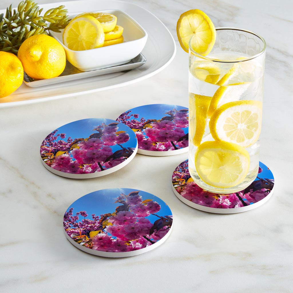 Monokian Cherry Blossoms | Absorbent Coasters | Set of 4 | Min 2