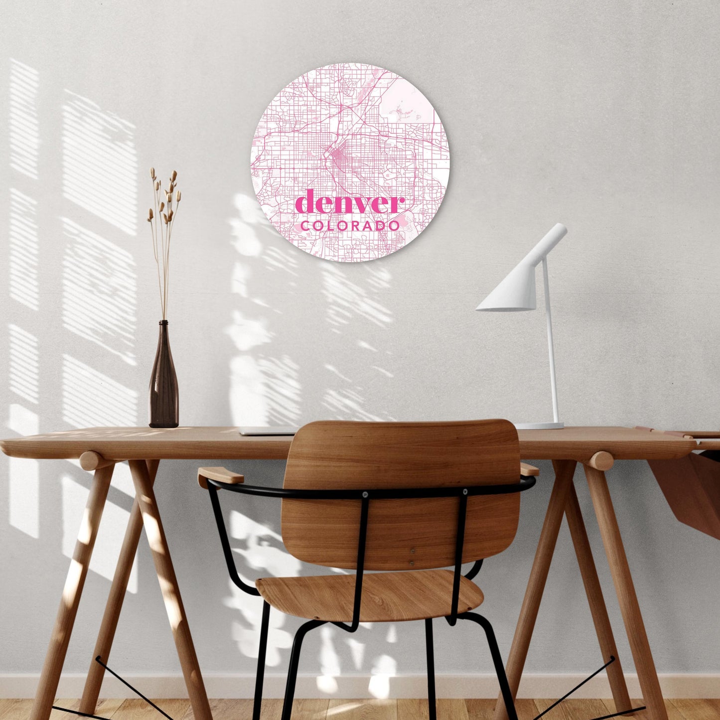 Bright Modern Pink Map Colorado Denver | Wood Sign | Eaches | Min 1