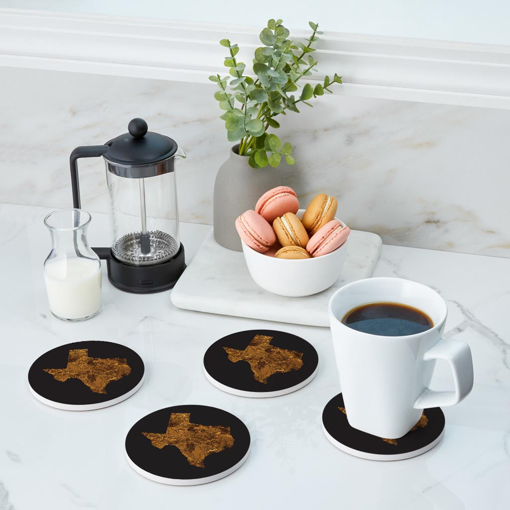 Texas State Shape Copper | Absorbent Coasters | Set of 4 | Min 2