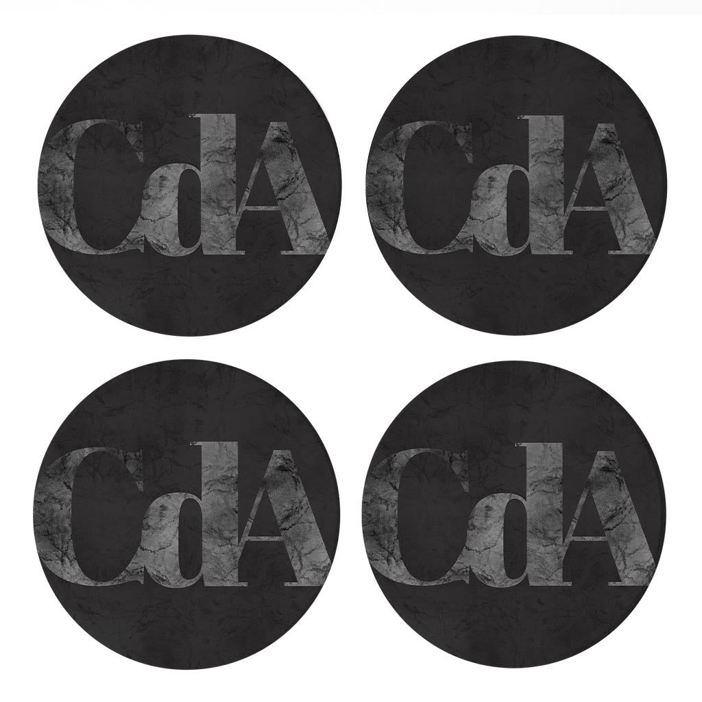 Minimalist B&W Idaho Cda Black Initials | Absorbent Coasters | Set of 4 | Min 2