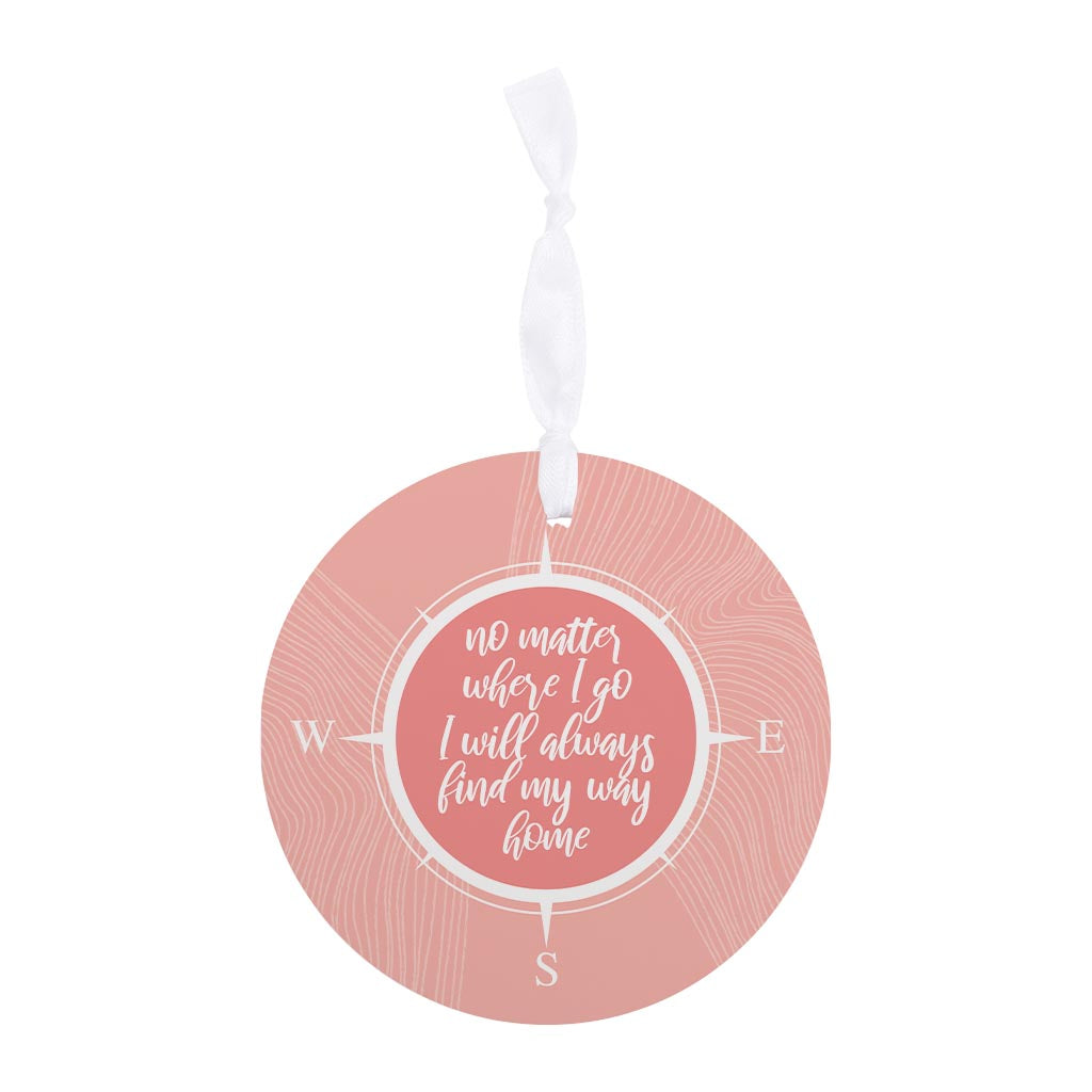 Boho Color Compass On Pink Quote | Wood Ornament | Eaches | Min 6