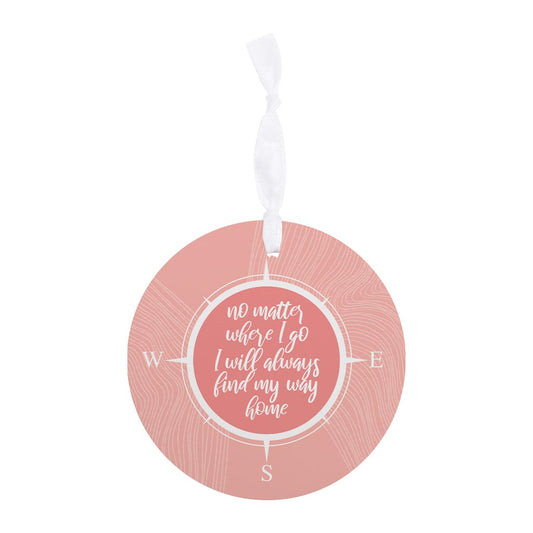 Boho Color Compass On Pink Quote | Wood Ornament | Eaches | Min 6