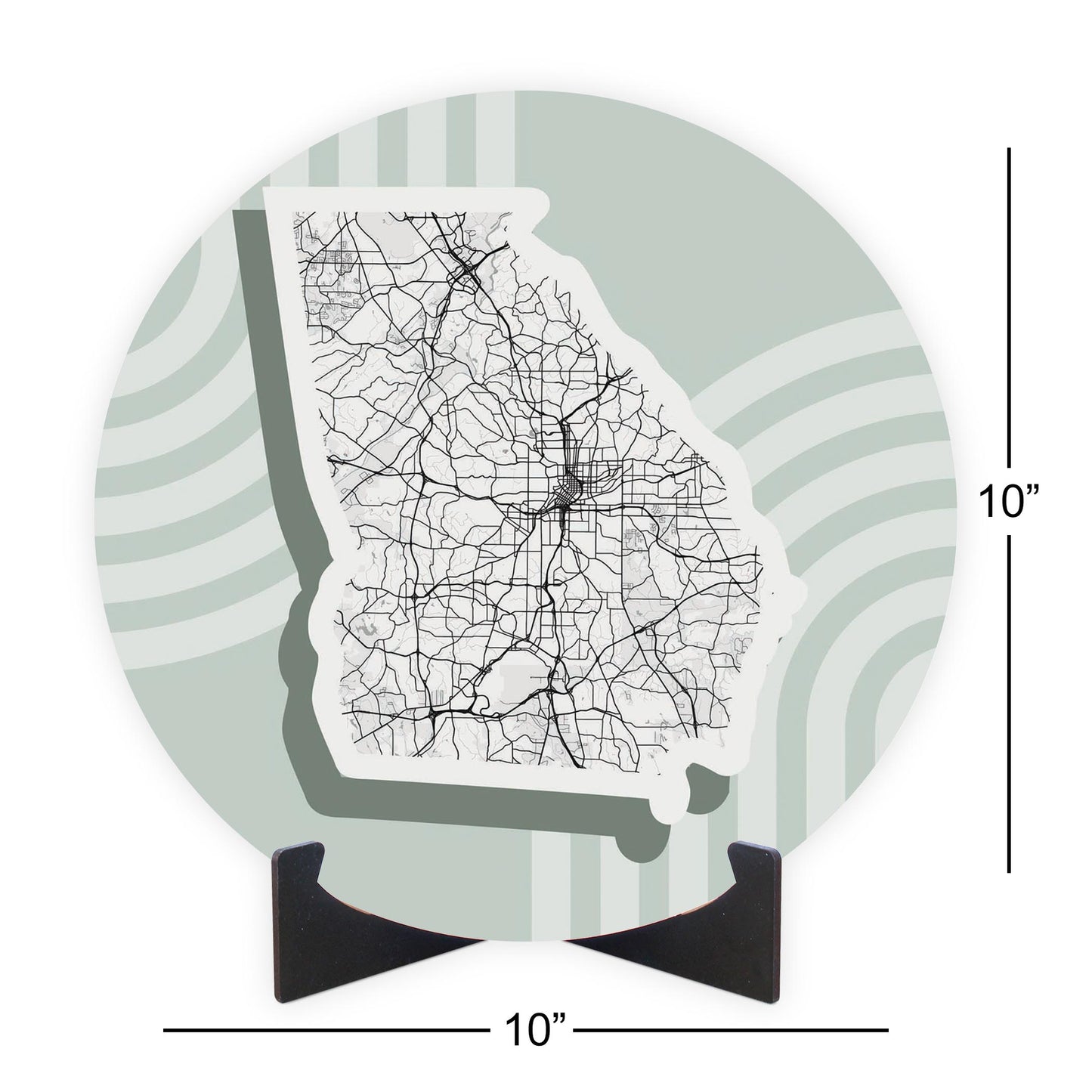 Vintage Groove Light Green Lines Map Georgia Atlanta | Wood Sign | Eaches | Min 1