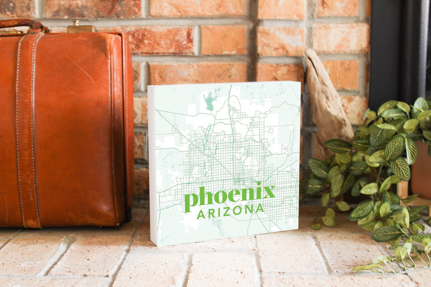 Bright Modern Green Map Arizona Phoenix | Wood Block | Eaches | Min 2