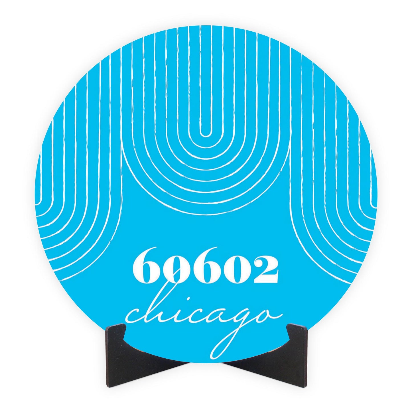 Bright Modern City Zip On Teal Illinois Chicago | Wood Sign | Eaches | Min 1