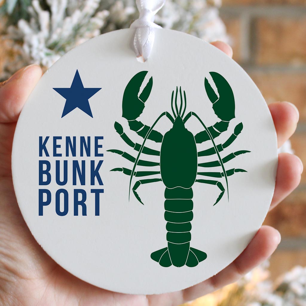 Kennebunkport Maine Lobster Green| Wood Ornament | Eaches | Min 6