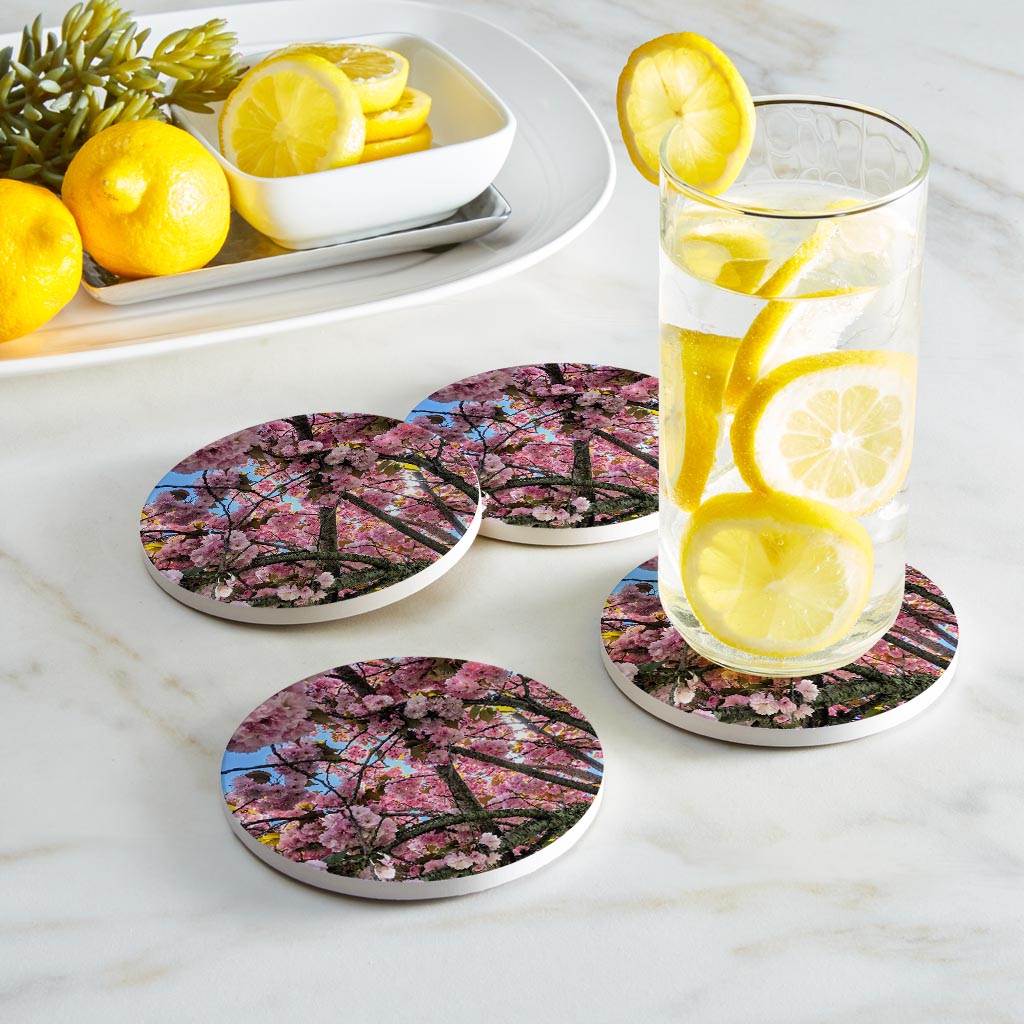 Monokian Cherry Blossoms | Absorbent Coasters | Set of 4 | Min 2