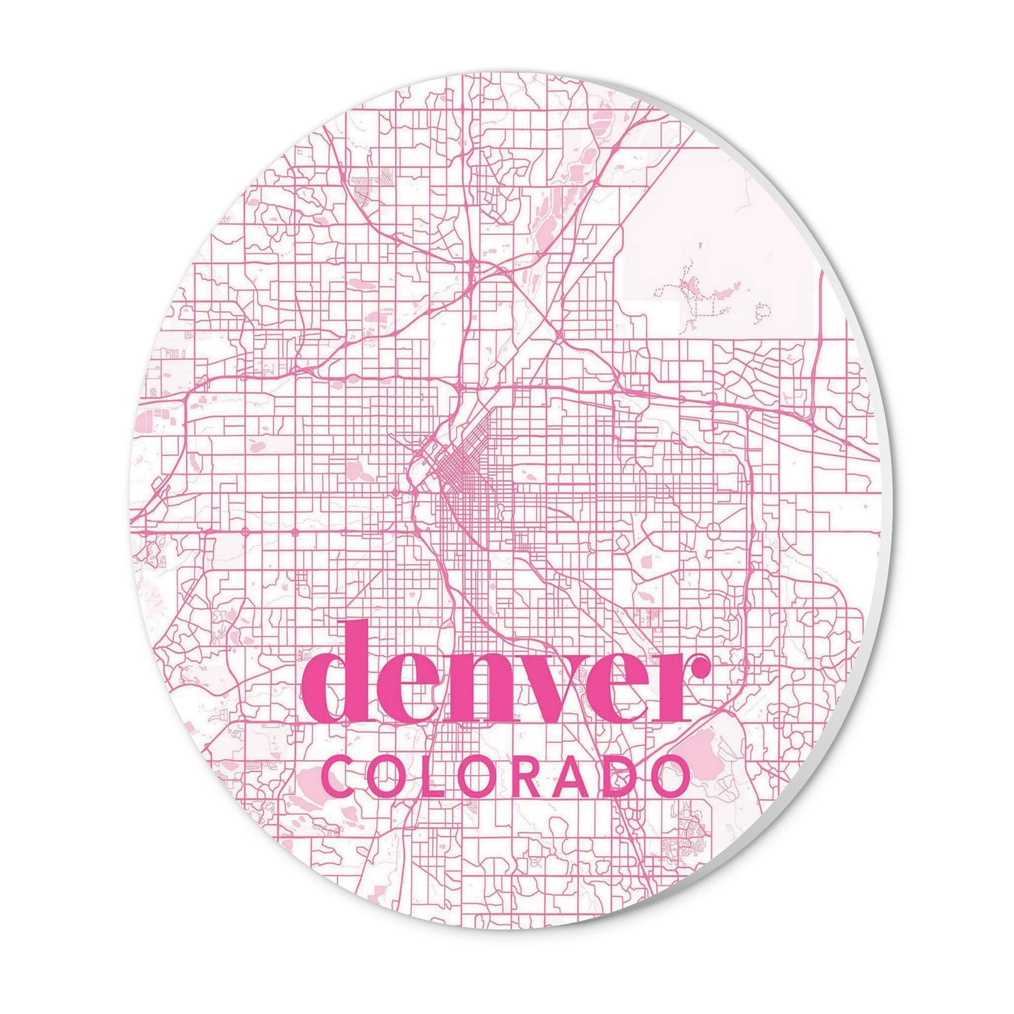 Bright Modern Pink Map Colorado Denver | Wood Sign | Eaches | Min 1