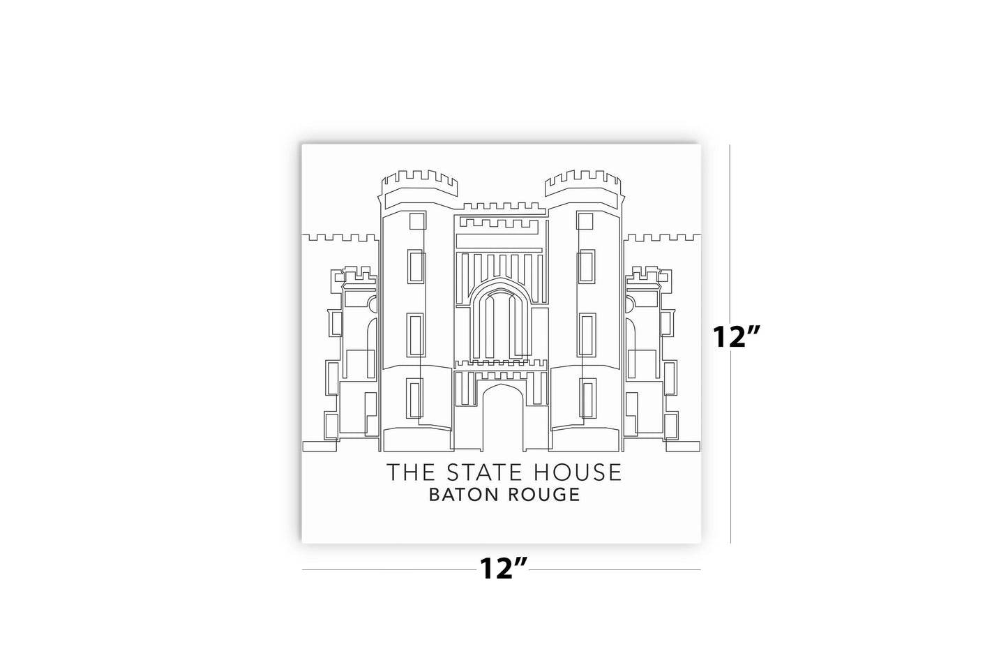 Minimalistic Baton Rouge State House | Wood Sign | Eaches | Min 2