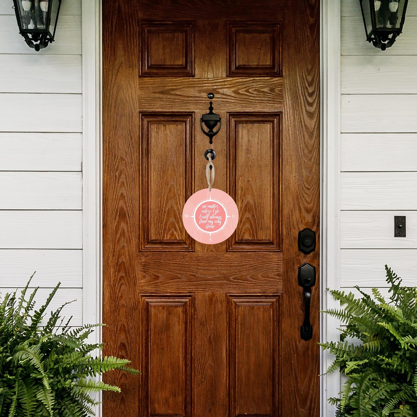 Boho Color Compass On Pink Quote | Wood Ornament | Eaches | Min 1