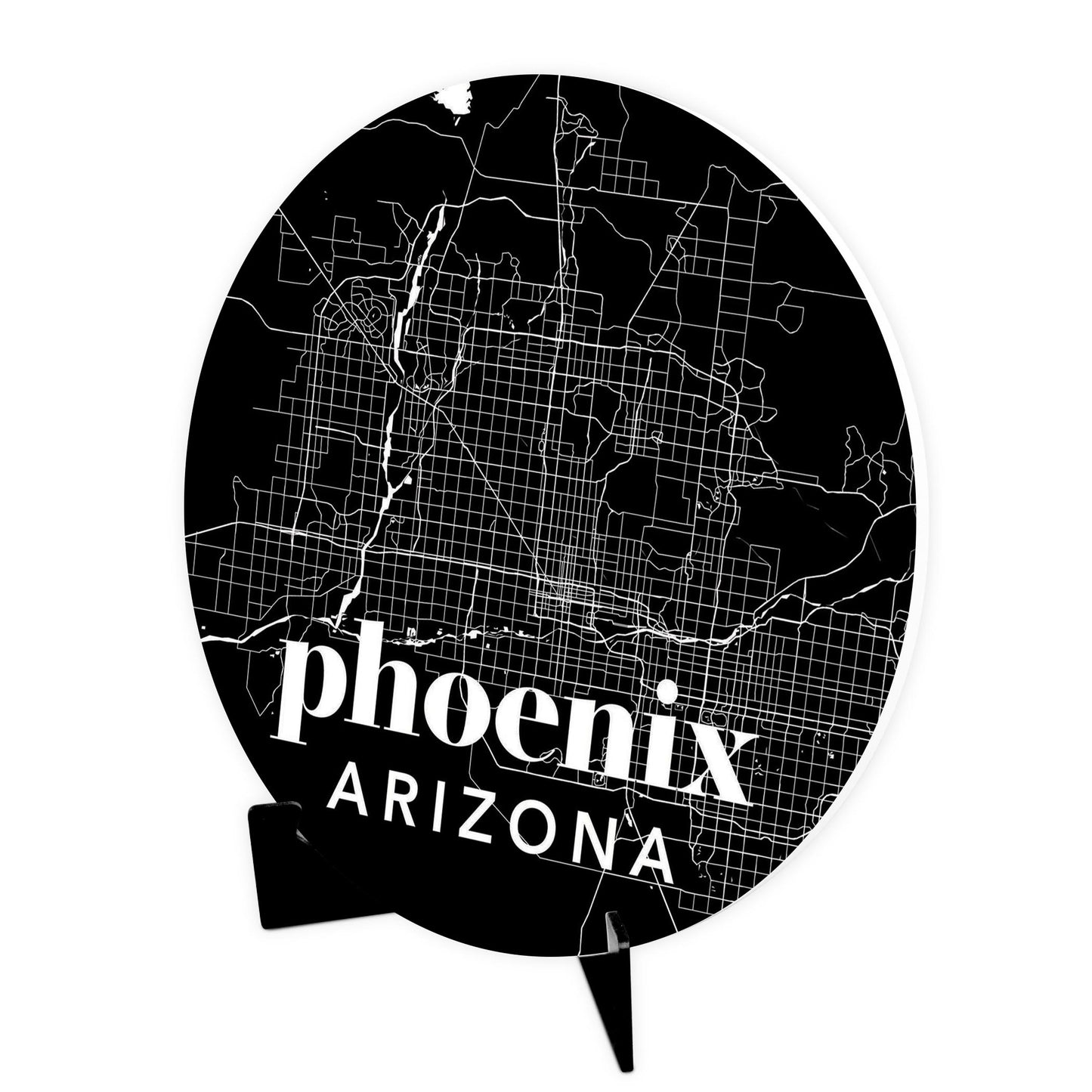 Black And White Black Map Arizona Phoenix | Wood Sign | Eaches | Min 1