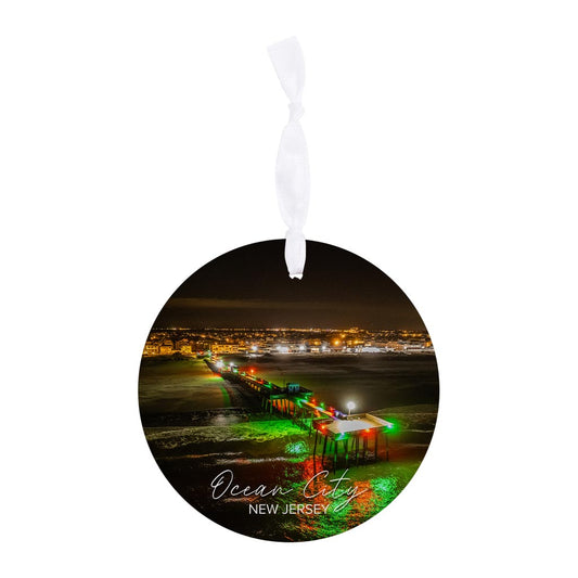 OCNJ Fishing Pier Christmas Ornament| Wood Ornament | Eaches | Min 6