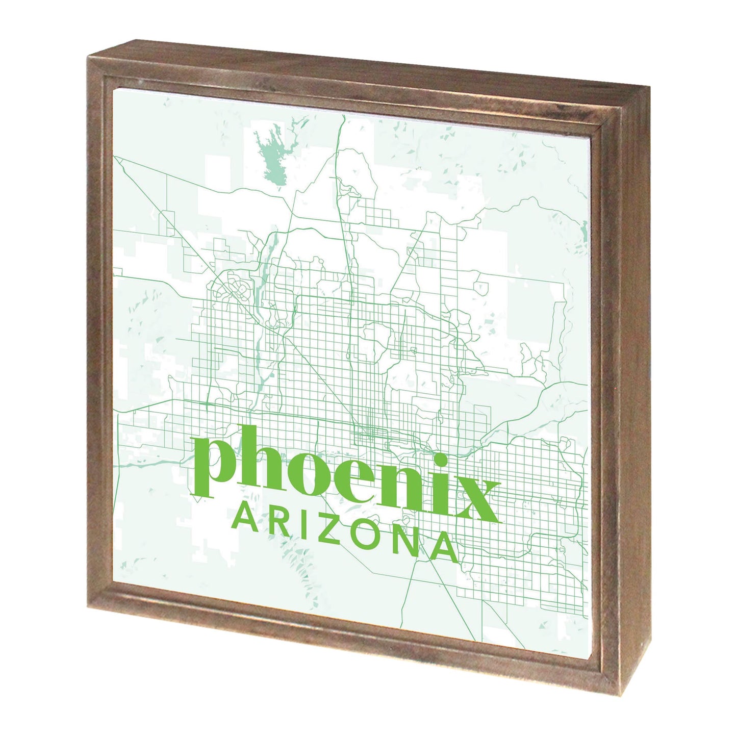 Bright Modern Green Map Arizona Phoenix | Wood Sign | Eaches | Min 1