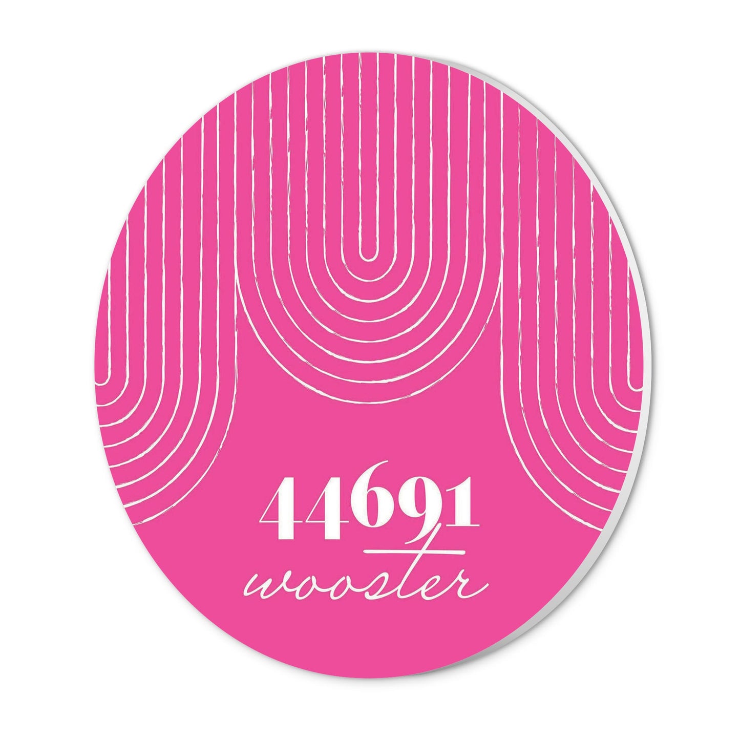 Bright Modern City Zip On Pink Ohio Wooster | Wood Sign | Eaches | Min 1