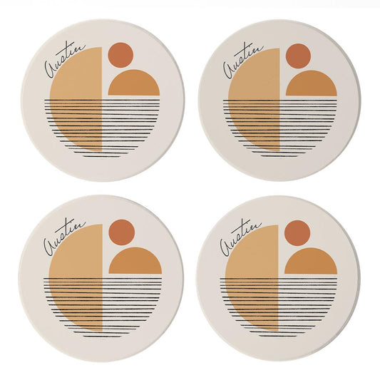 Vintage Groove Shapes Texas Austin | Absorbent Coasters | Set of 4 | Min 2