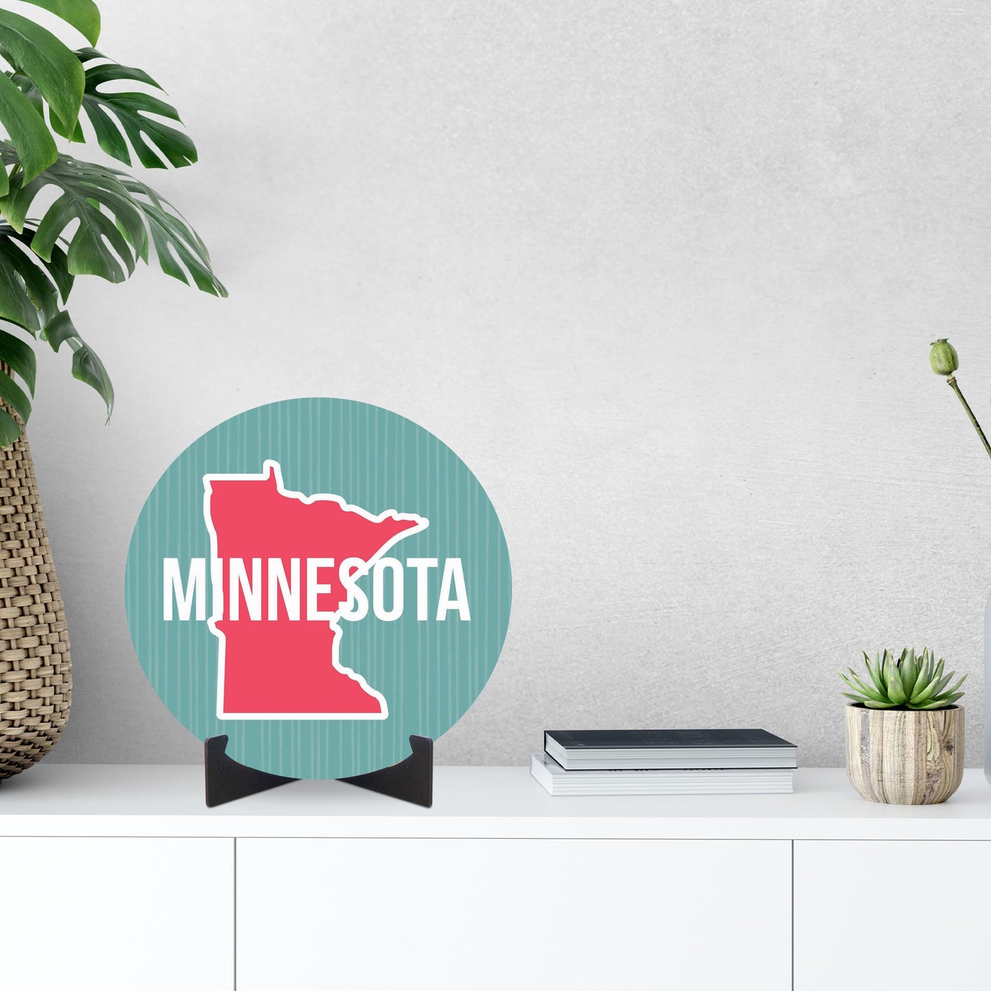 Boho Color State On Blue Minnesota | Wood Sign | Eaches | Min 1