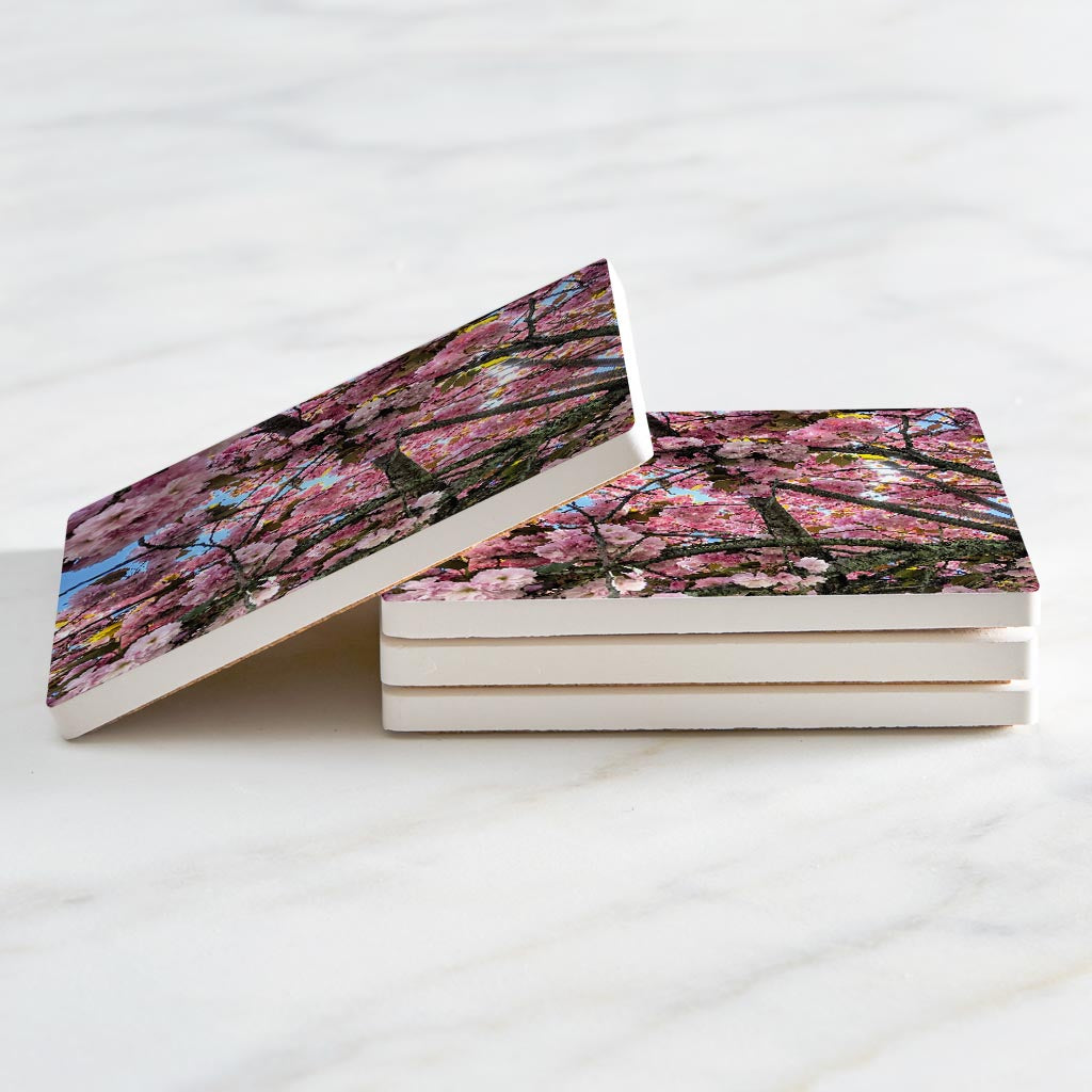 Monokian Cherry Blossoms | Absorbent Coasters | Set of 4 | Min 2