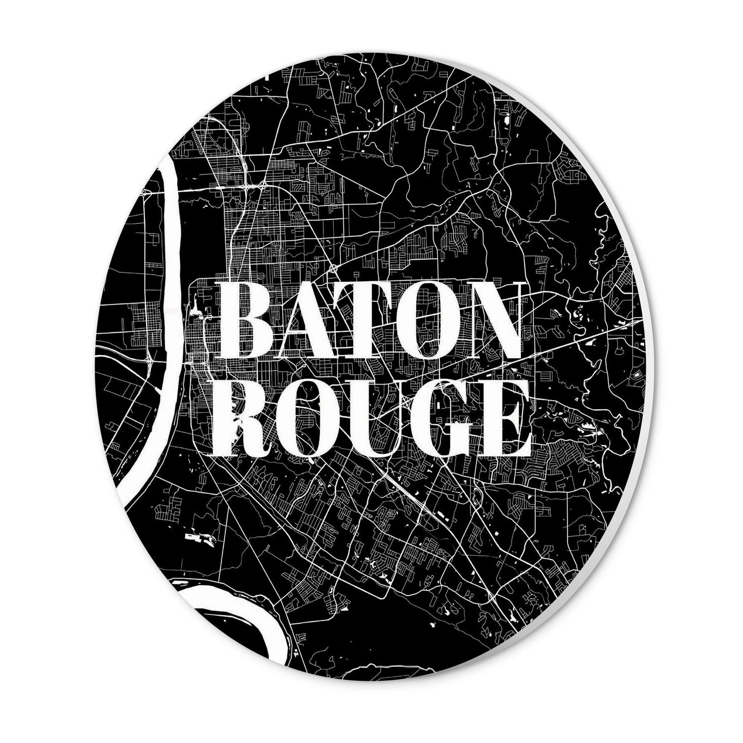 Minimalistic Baton Rouge Black Map | Wood Sign | Eaches | Min 1