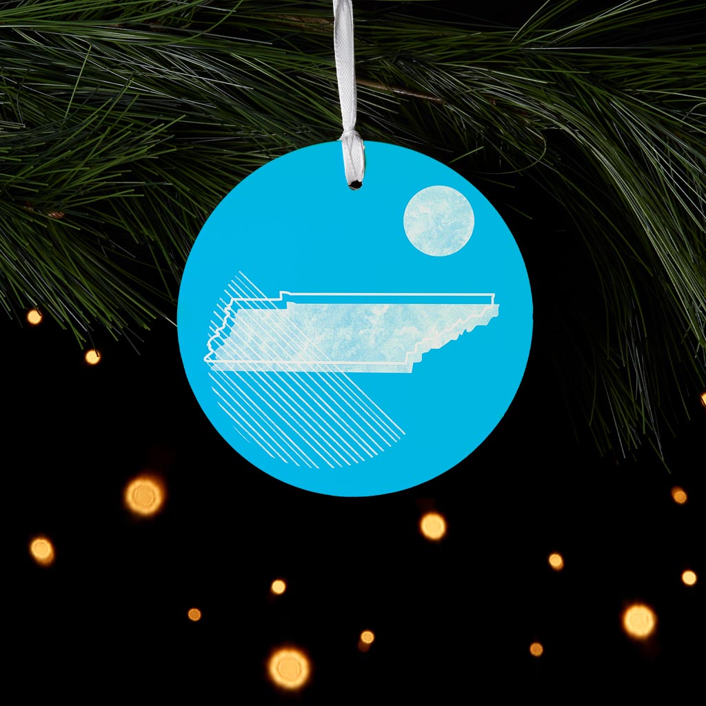 Bright Modern Geometric On Blue Tennessee| Wood Ornament | Eaches | Min 6