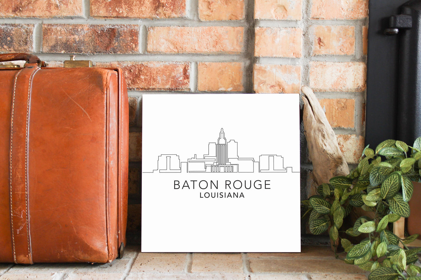 Minimalistic Baton Rouge Skyline | Wood Sign | Eaches | Min 2