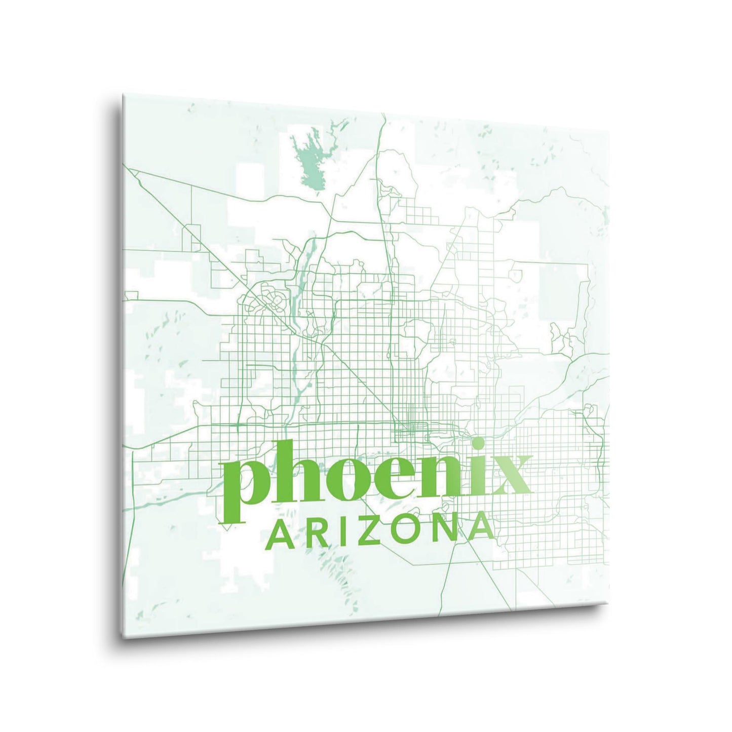 Bright Modern Green Map Arizona Phoenix | Hi-Def Glass Art | Eaches | Min 1