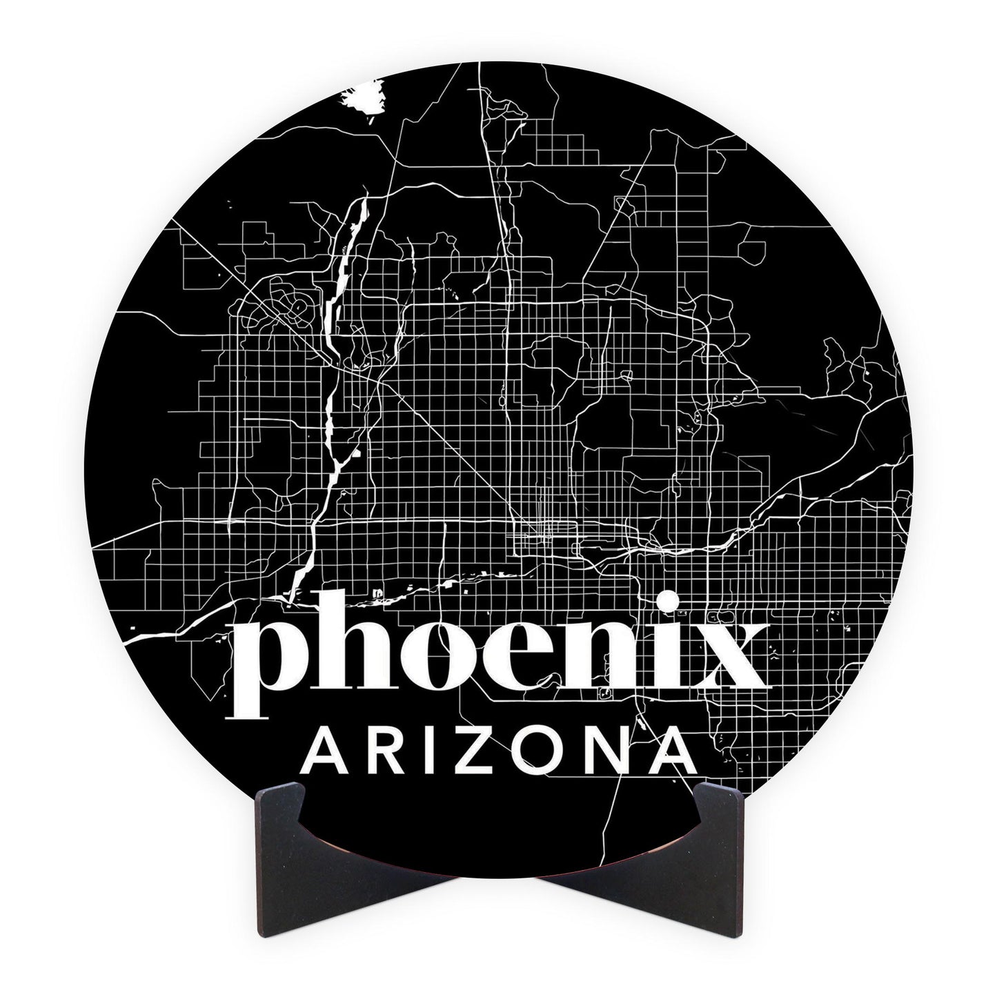 Black And White Black Map Arizona Phoenix | Wood Sign | Eaches | Min 1