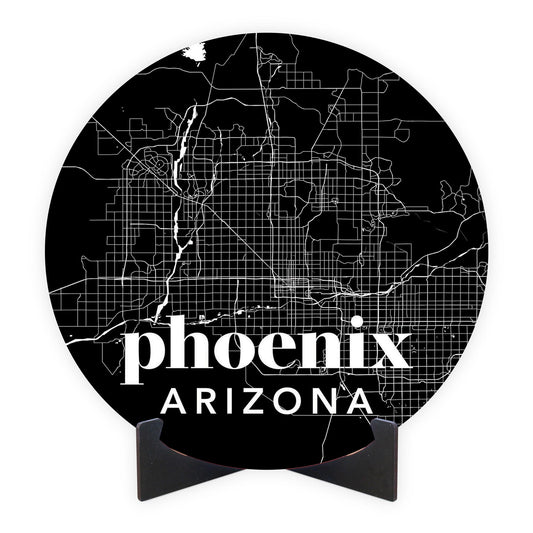 Black And White Black Map Arizona Phoenix | Wood Sign | Eaches | Min 1