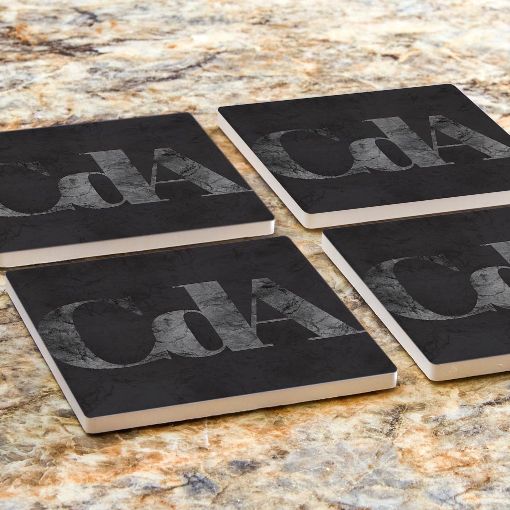 Minimalist B&W Idaho Cda Black Initials| Absorbent Coasters | Set of 4 | Min 2