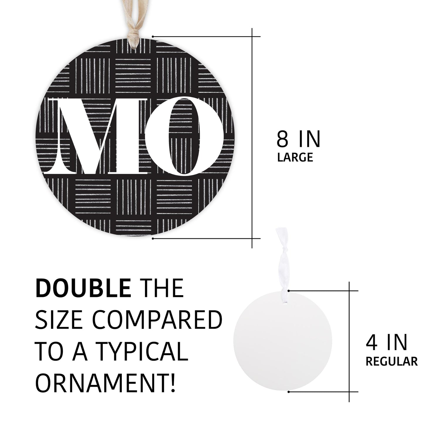 Black And White Abbreviated On Black Missouri | Wood Ornament | Eaches | Min 1