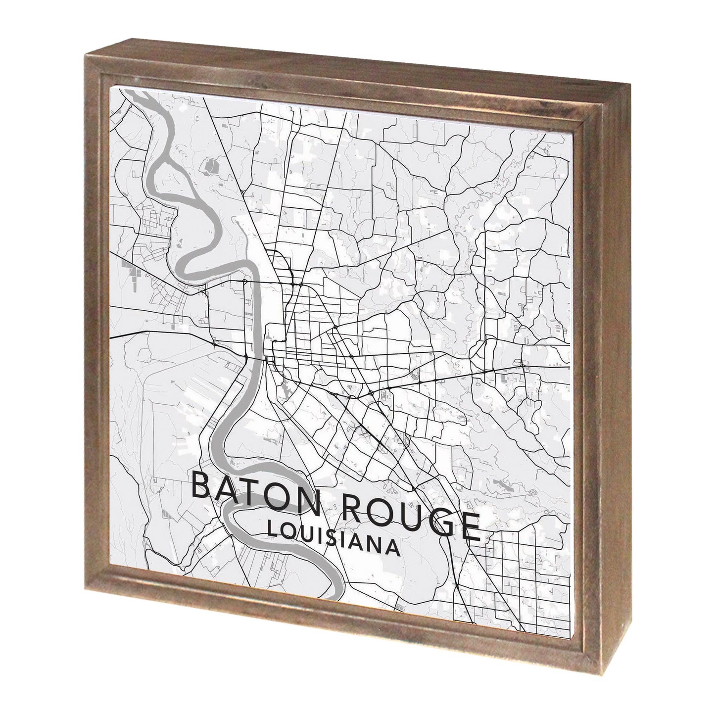 Minimalistic Baton Rouge White Map | Wood Sign | Eaches | Min 1