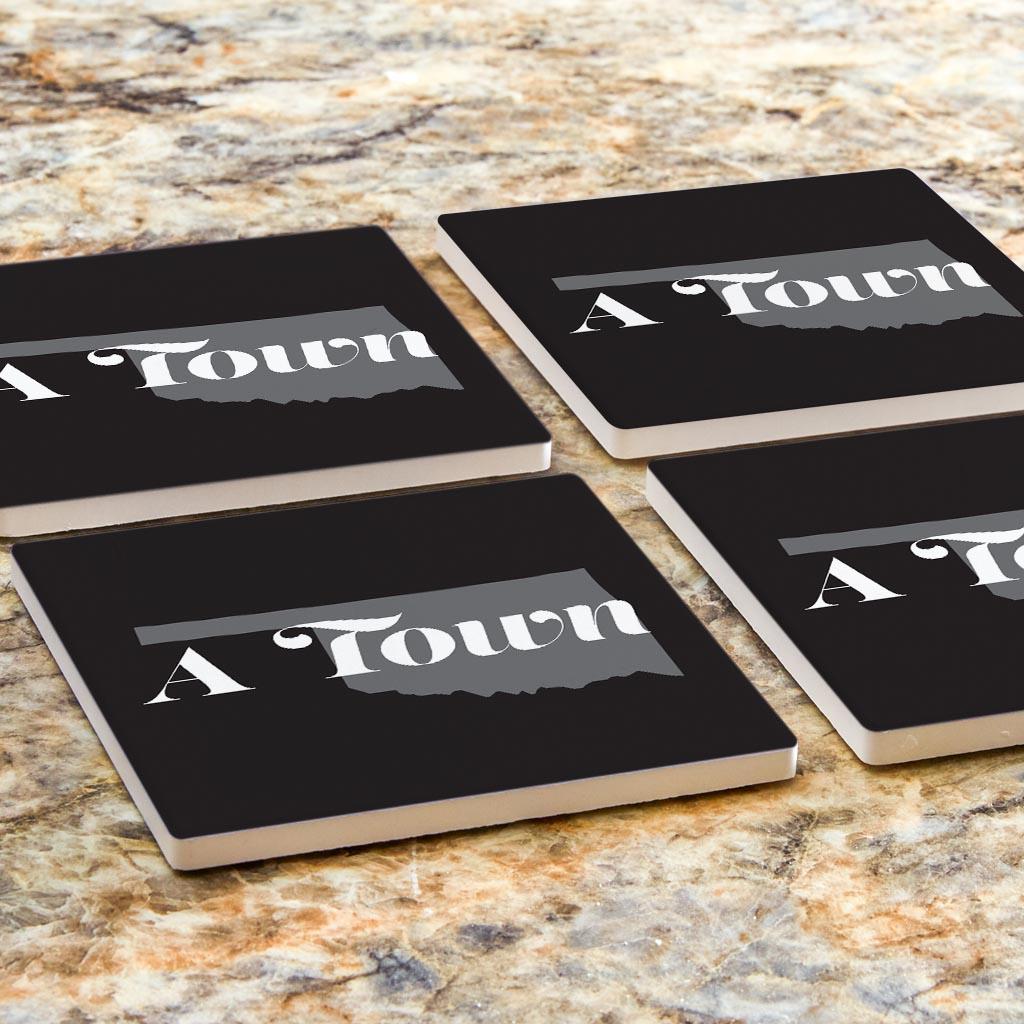 Minimalistic B&W Ardmore Ok A Town Black | Absorbent Coasters | Set of 4 | Min 2