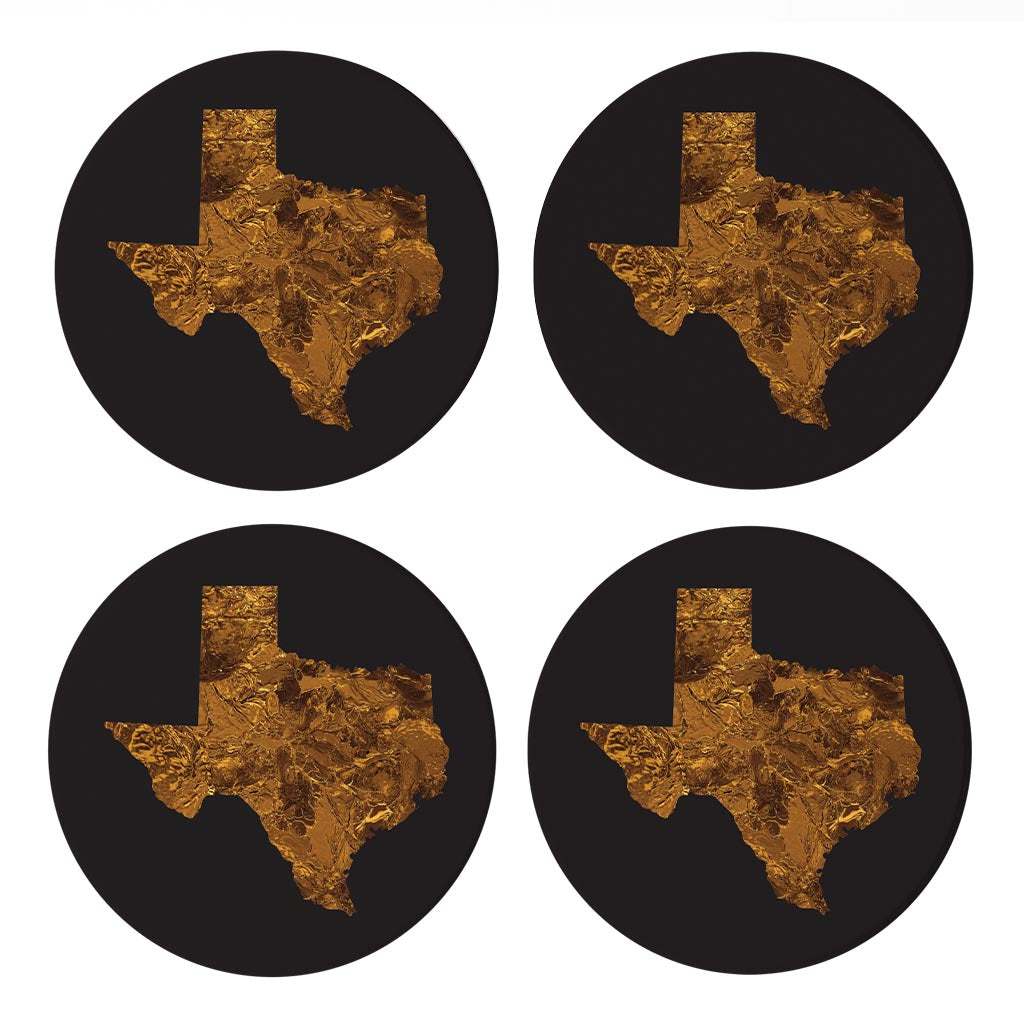 Texas State Shape Copper | Absorbent Coasters | Set of 4 | Min 2