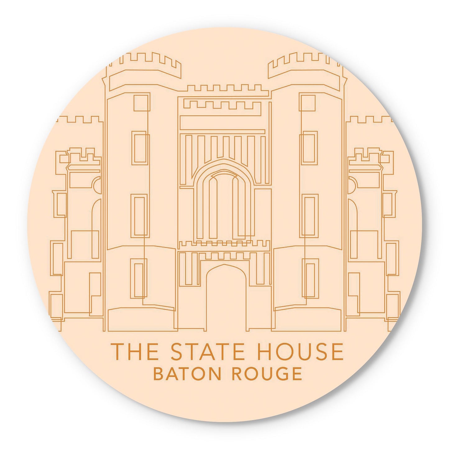 Minimalistic Baton Rouge State House Colorful | Wood Sign | Eaches | Min 1