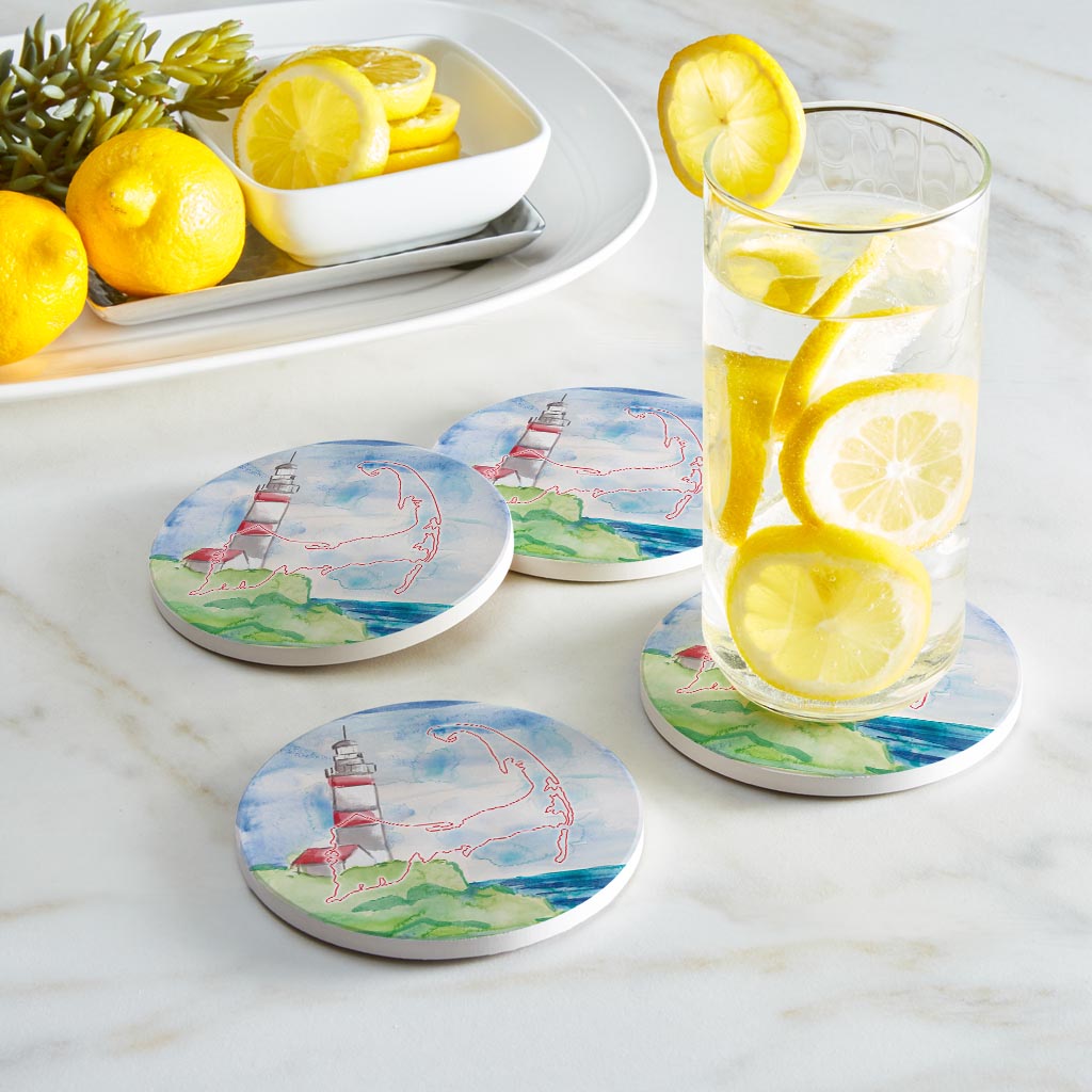 Watercolor Lighthouse | Absorbent Coasters | Set of 4 | Min 2