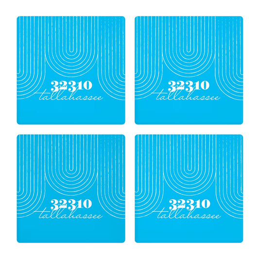 Bright Modern City Zip On Teal Florida Tallahassee | Absorbent Coasters | Set of 4 | Min 2