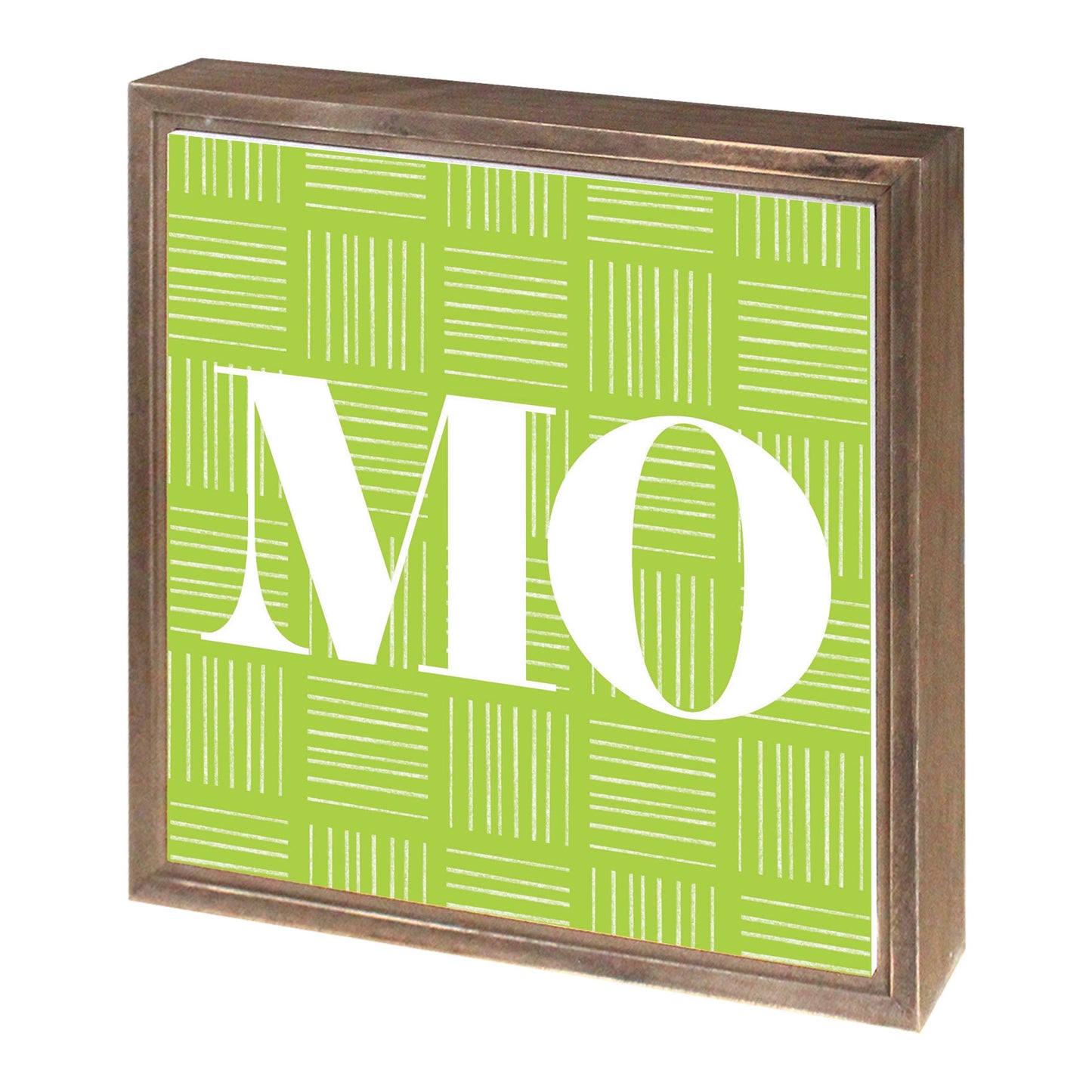 Bright Modern Abbreviated On Green Missouri | Wood Sign | Eaches | Min 1