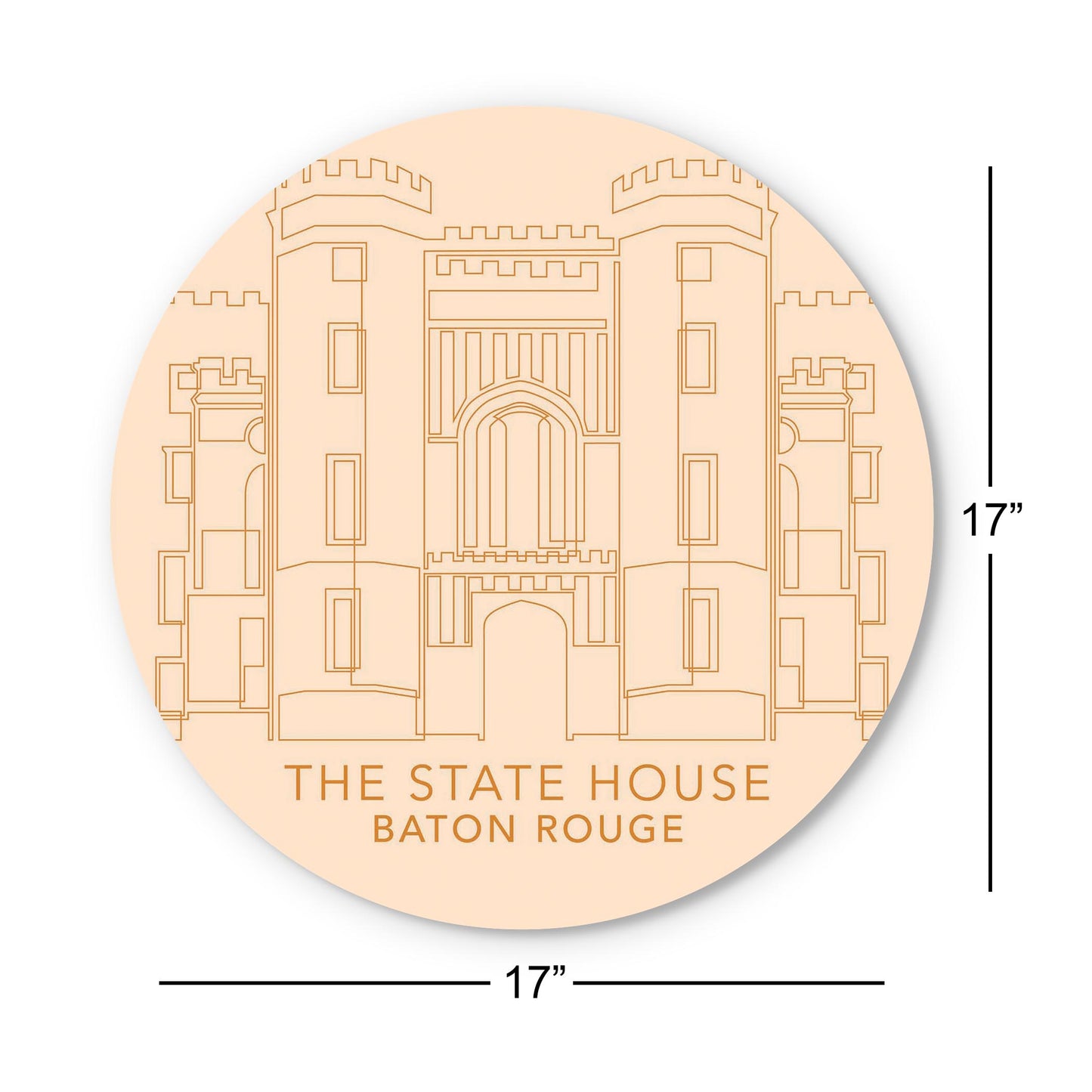 Minimalistic Baton Rouge State House Colorful | Wood Sign | Eaches | Min 1