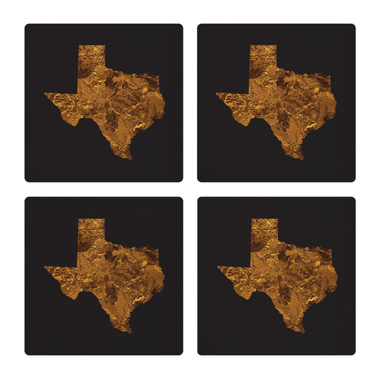 Texas State Shape Copper | Absorbent Coasters | Set of 4 | Min 2