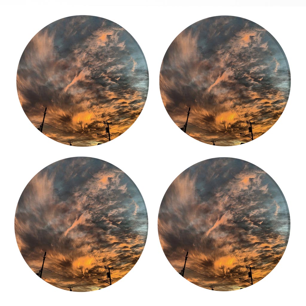 Monokian Ocean City Sky | Absorbent Coasters | Set of 4 | Min 2