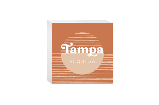 Vintage Groove Half Circle Lines Florida Tampa| Wood Block | Eaches | Min 4