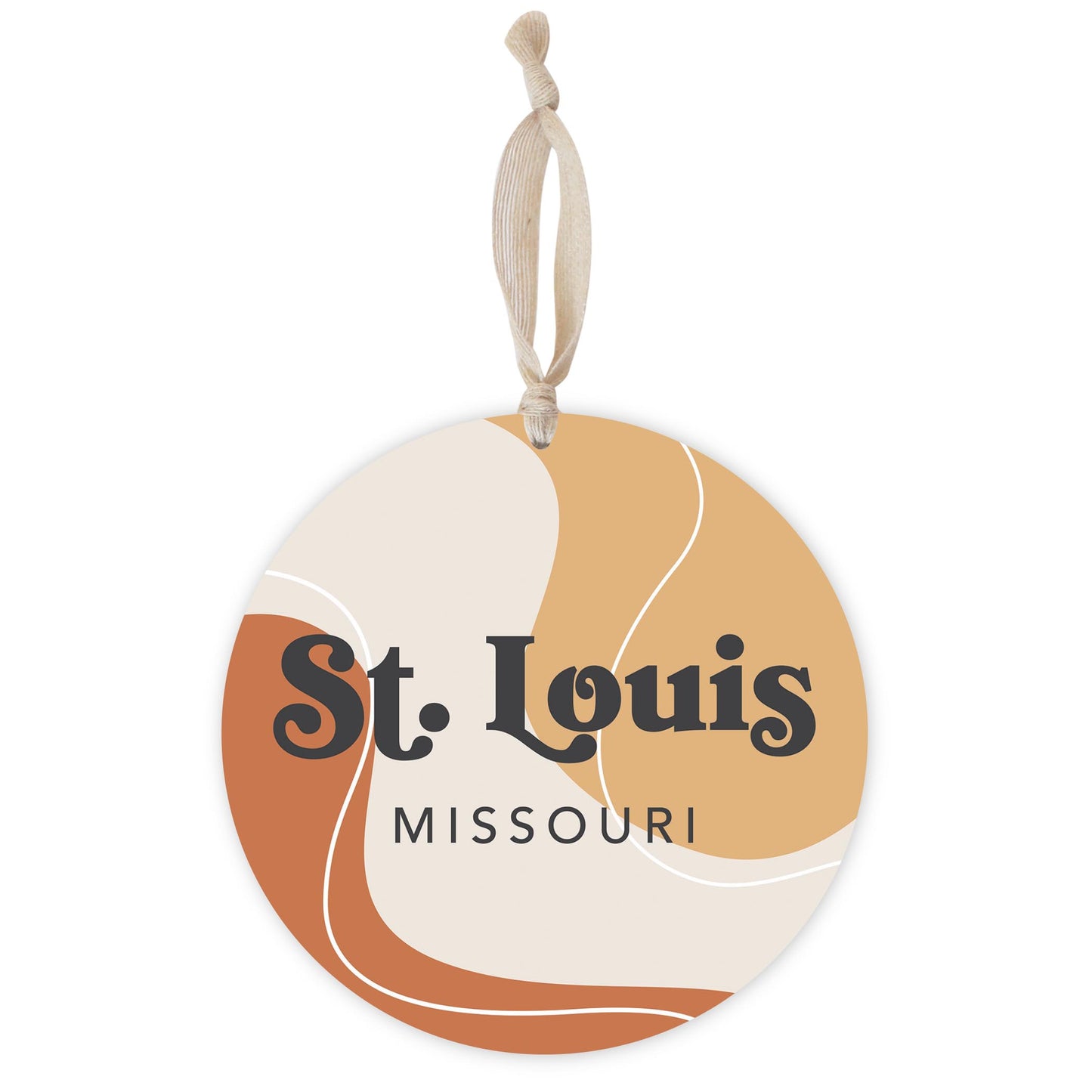 Vintage Groove Fluid Orange Missouri St Louis | Wood Ornament | Eaches | Min 1