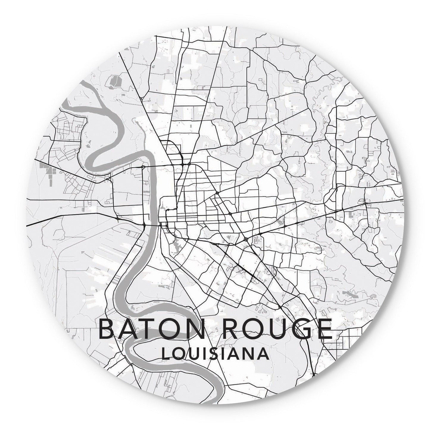 Minimalistic Baton Rouge White Map | Wood Sign | Eaches | Min 1